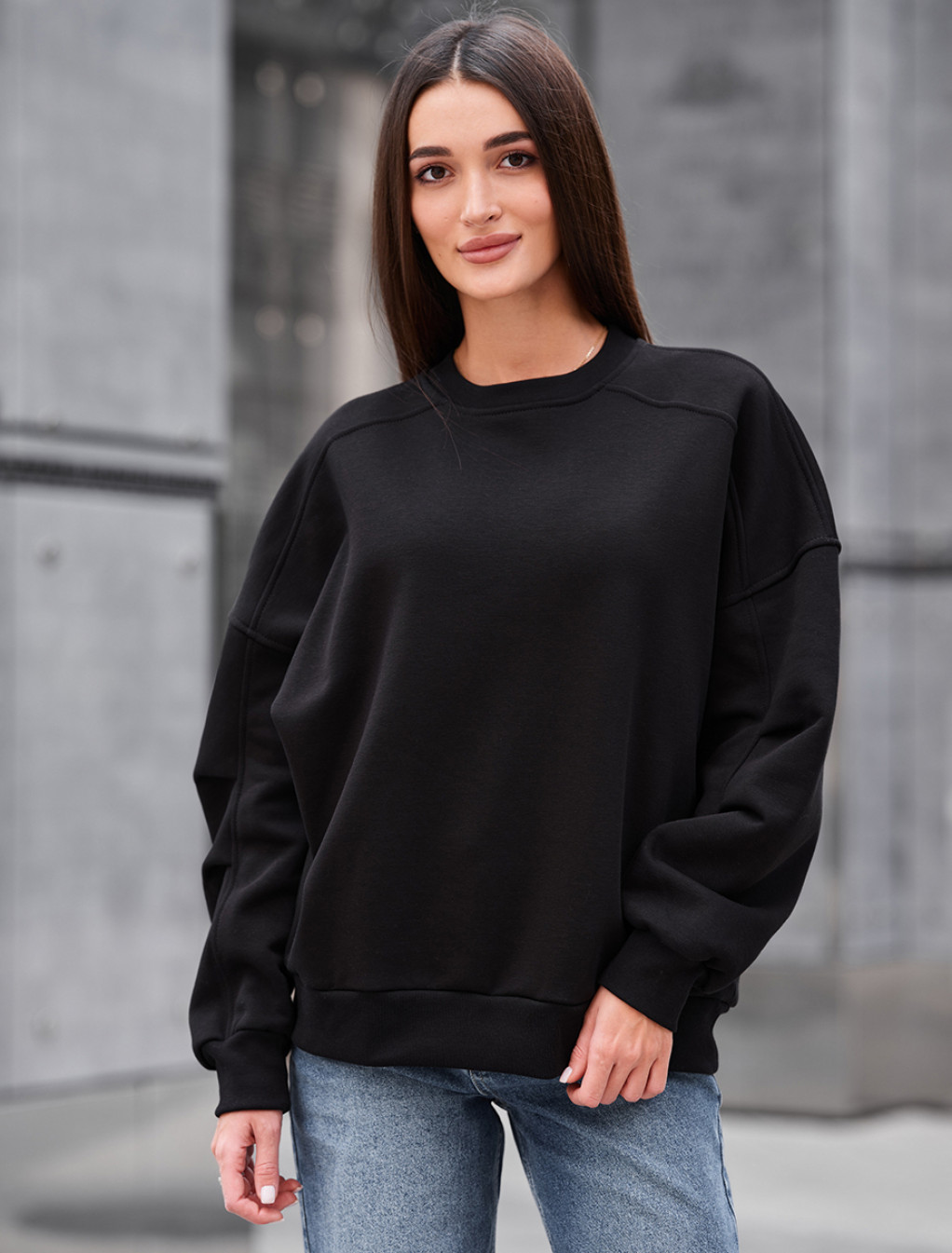 Bluza Staff black oversize fleece