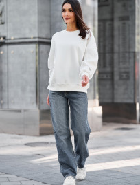 Bluza Staff white oversize fleece