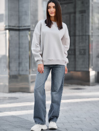 Bluza Staff light gray oversize fleece