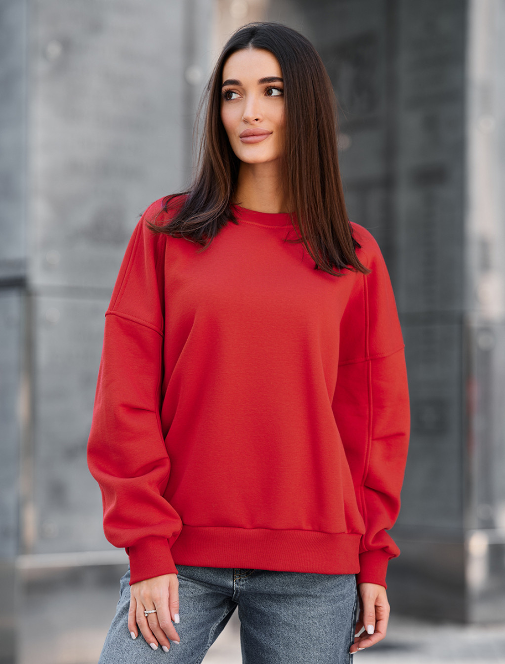 Bluza Staff red oversize fleece