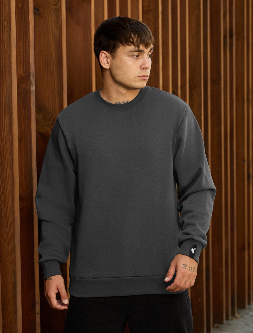 Bluza Staff dark gray basic fleece