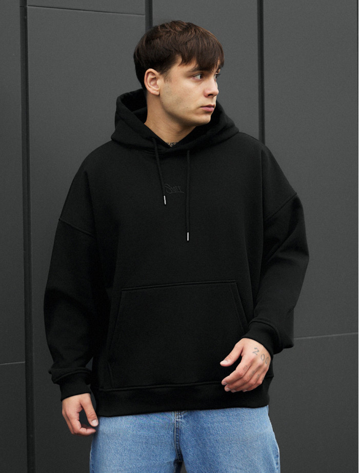 Bluza Staff logo black oversize fleece