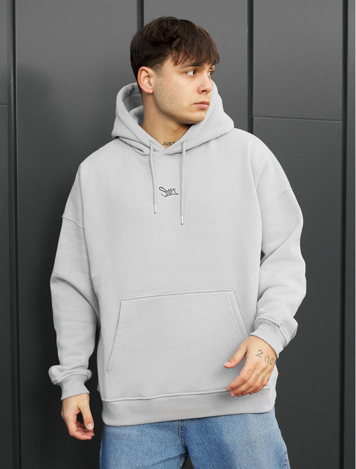 Bluza Staff logo light gray oversize fleece
