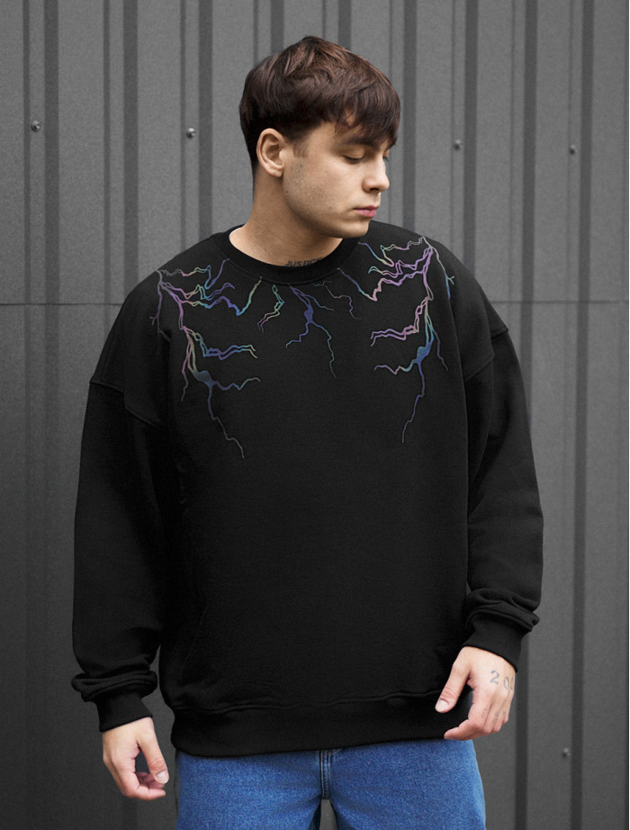Bluza Staff ic black reflective oversize