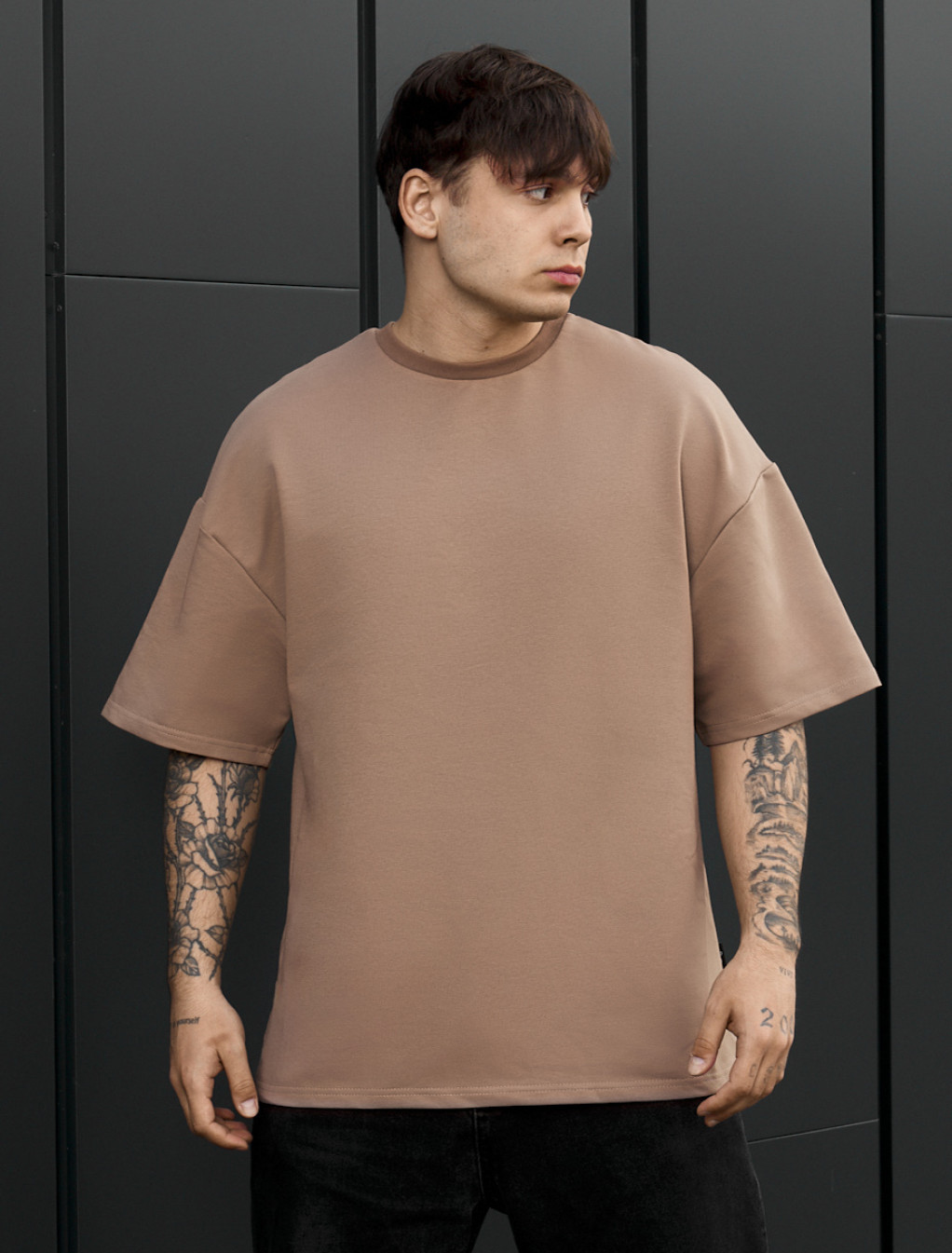 Koszulka Staff brown oversize premium