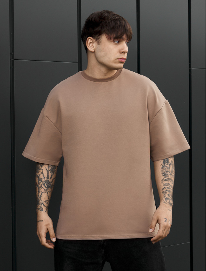 Koszulka Staff brown oversize premium