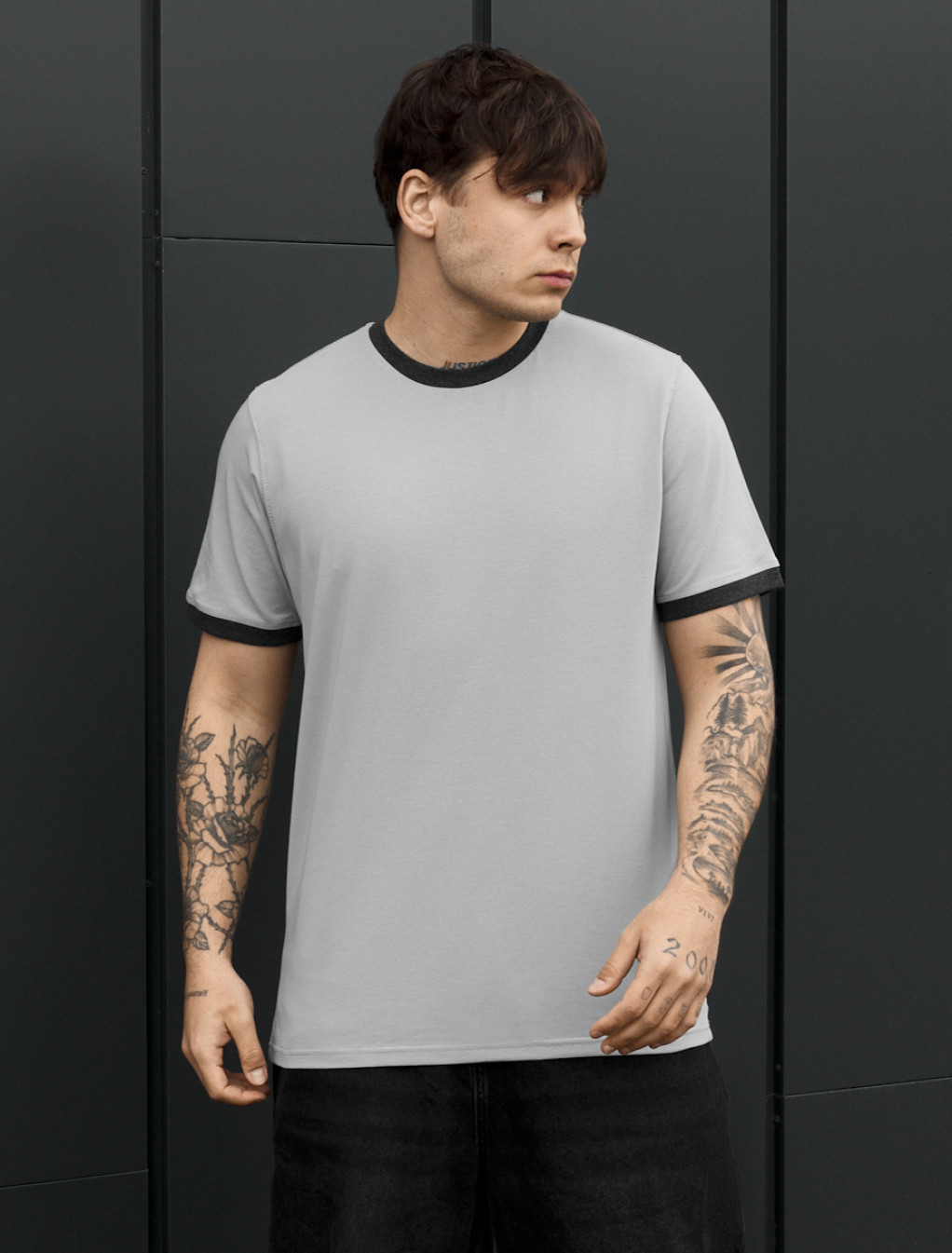 Koszulka Staff lu light gray & graphite