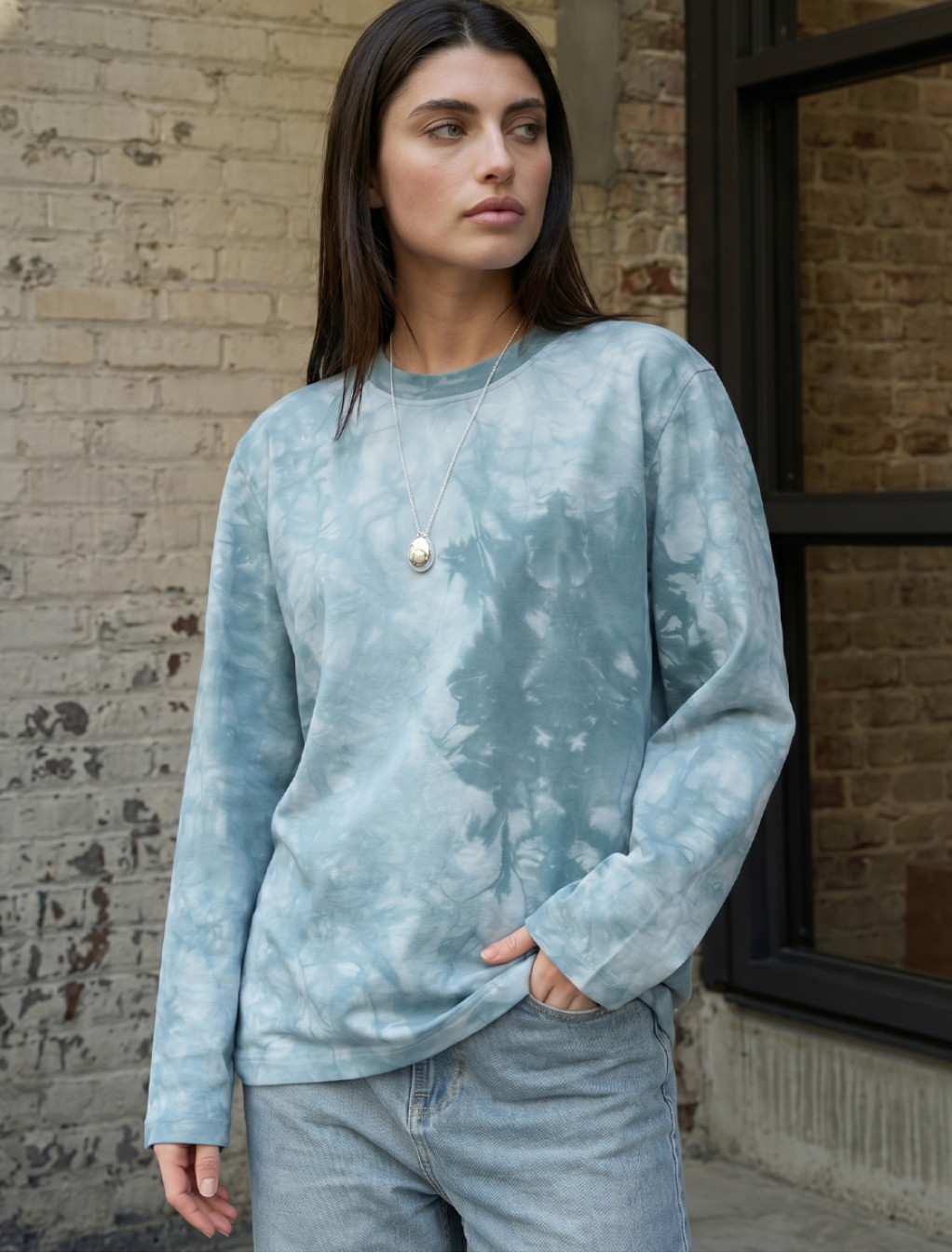 Longsleeve Staff hit blue & gray