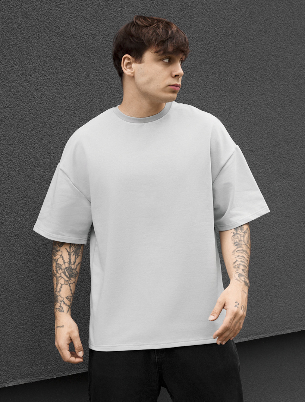 Koszulka Staff light gray oversize premium