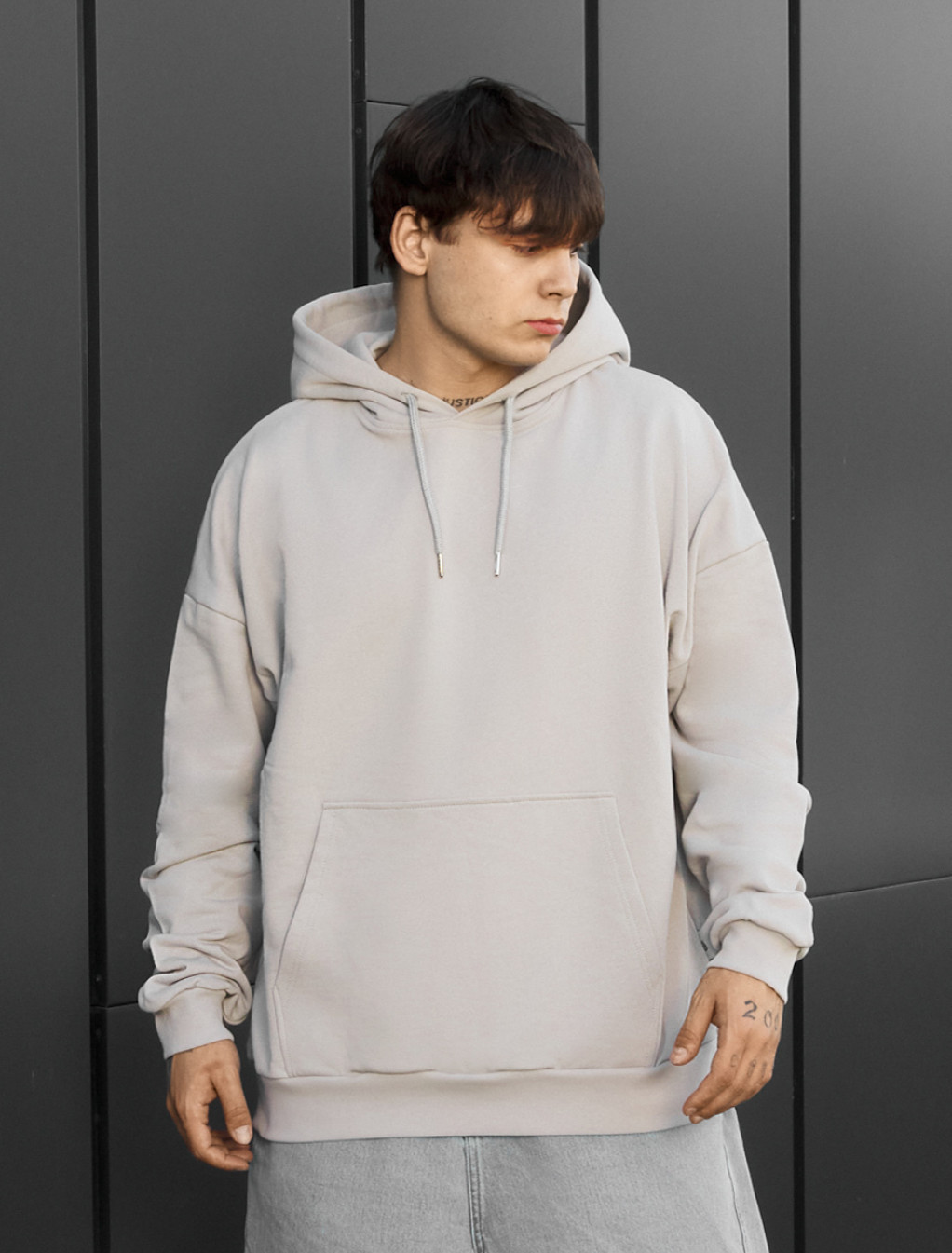 Bluza light gray oversize
