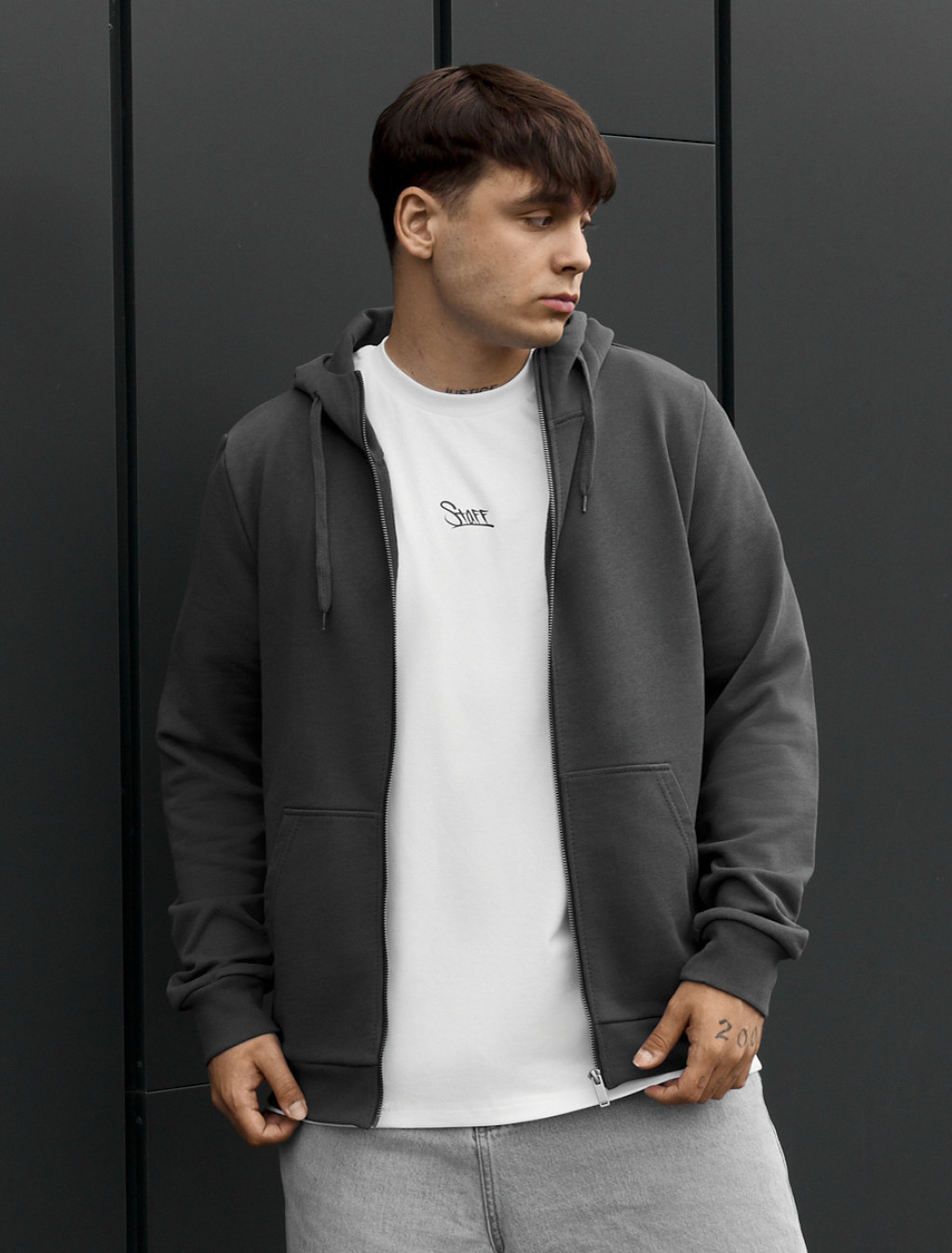 Bluza Staff di zip gray