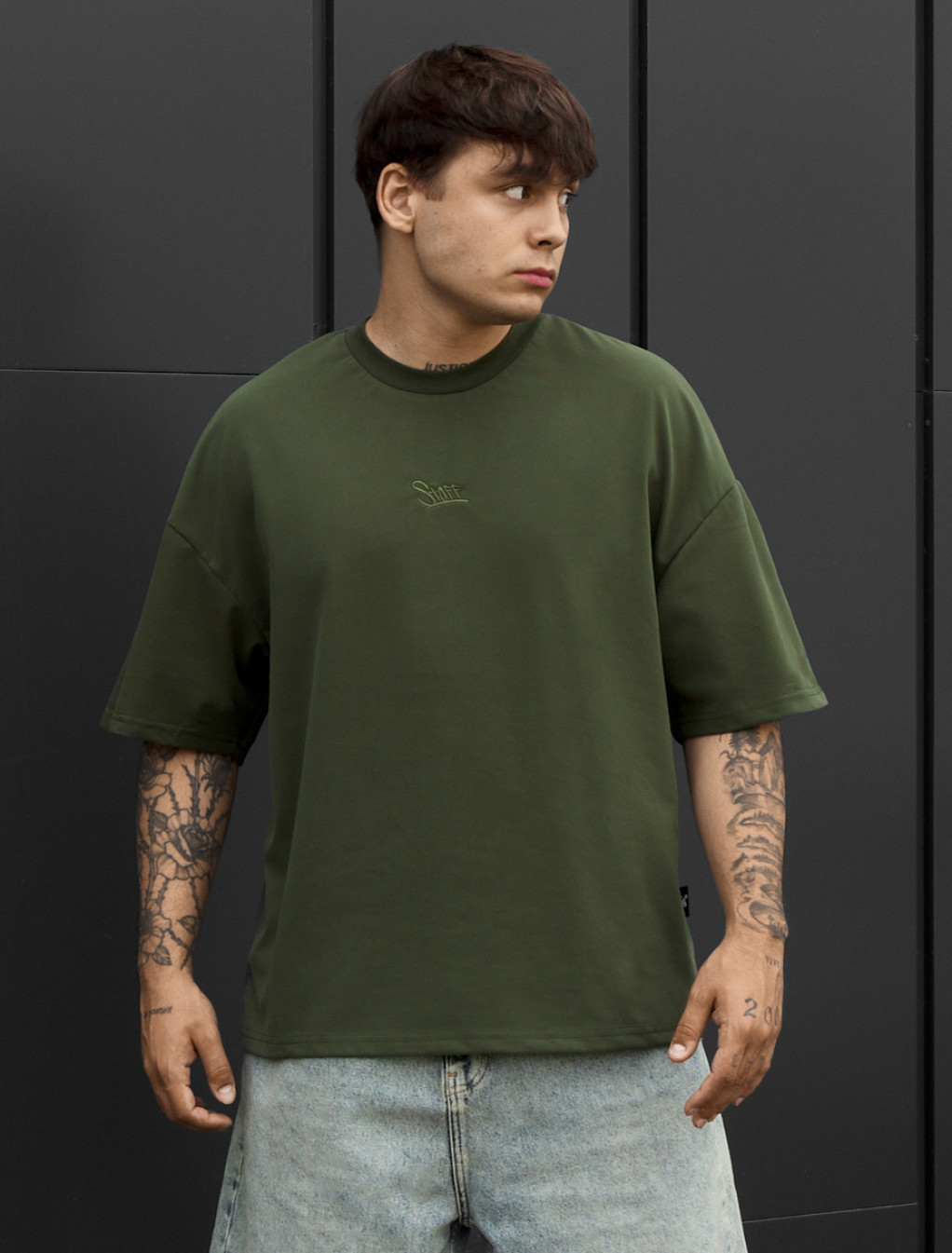 Koszulka Staff logo khaki oversize