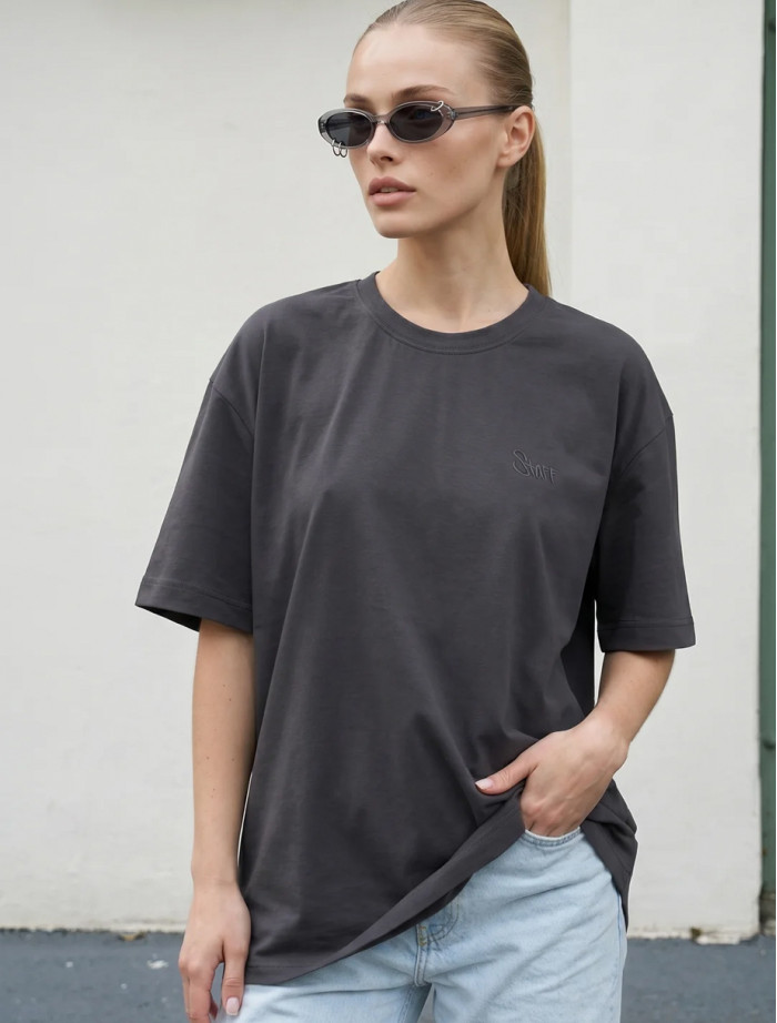 Koszulka Staff logo dark gray oversize