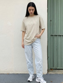 Koszulka Staff logo light beige oversize