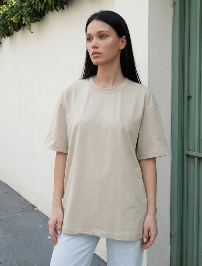 Koszulka Staff logo light beige oversize