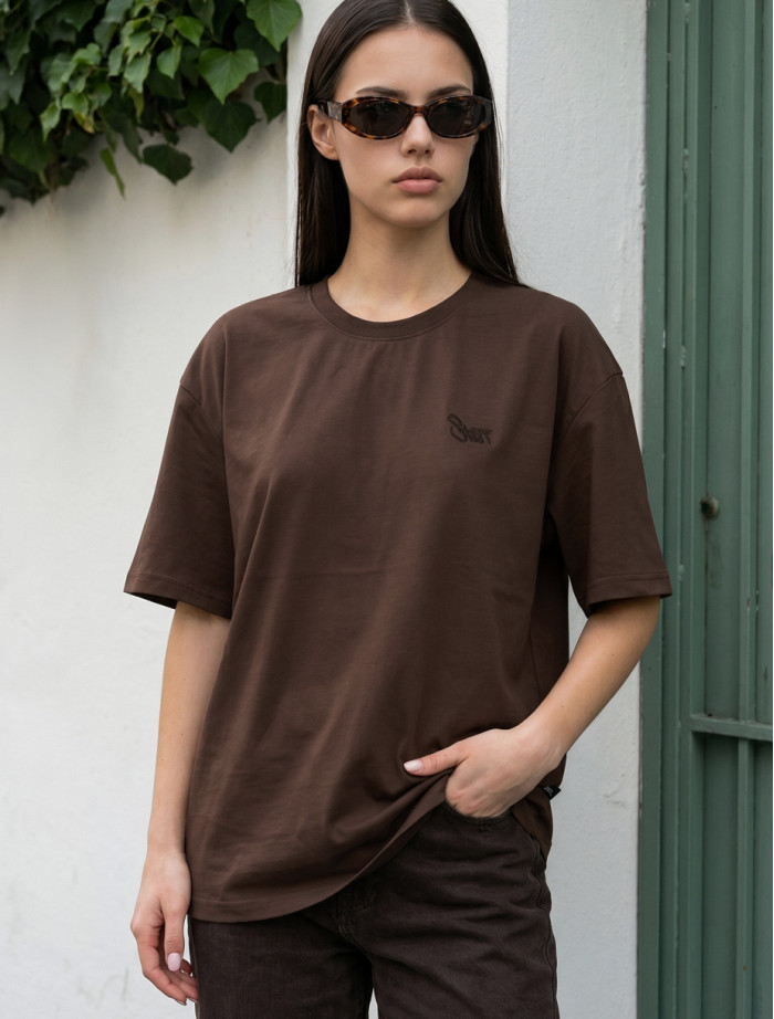 Koszulka Staff logo dark brown oversize