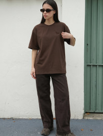 Koszulka Staff logo dark brown oversize
