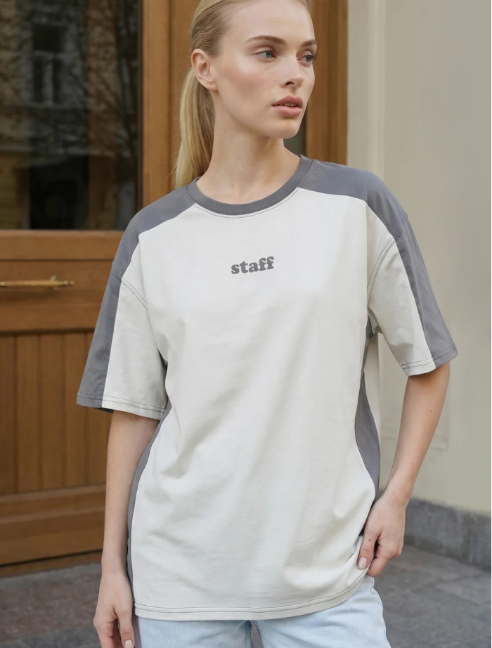 Koszulka Staff light & dark gray oversize