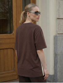 Koszulka Staff milk & dark brown oversize