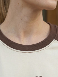 Koszulka Staff milk & dark brown oversize