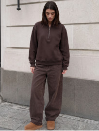 Olimpijka Staff jun brown oversize fleece