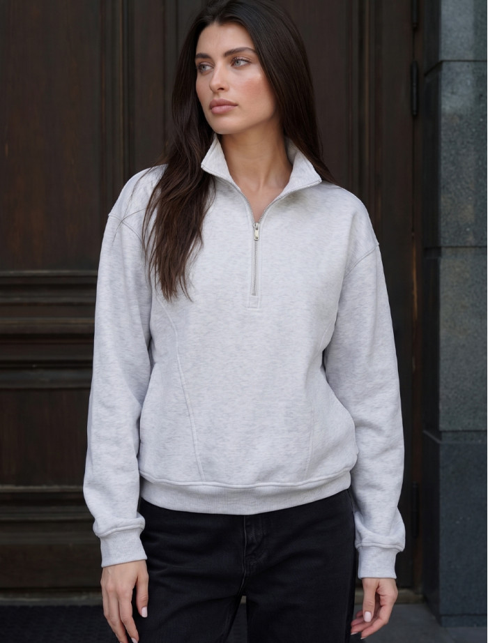 Olimpijka Staff jun gray melange oversize fleece