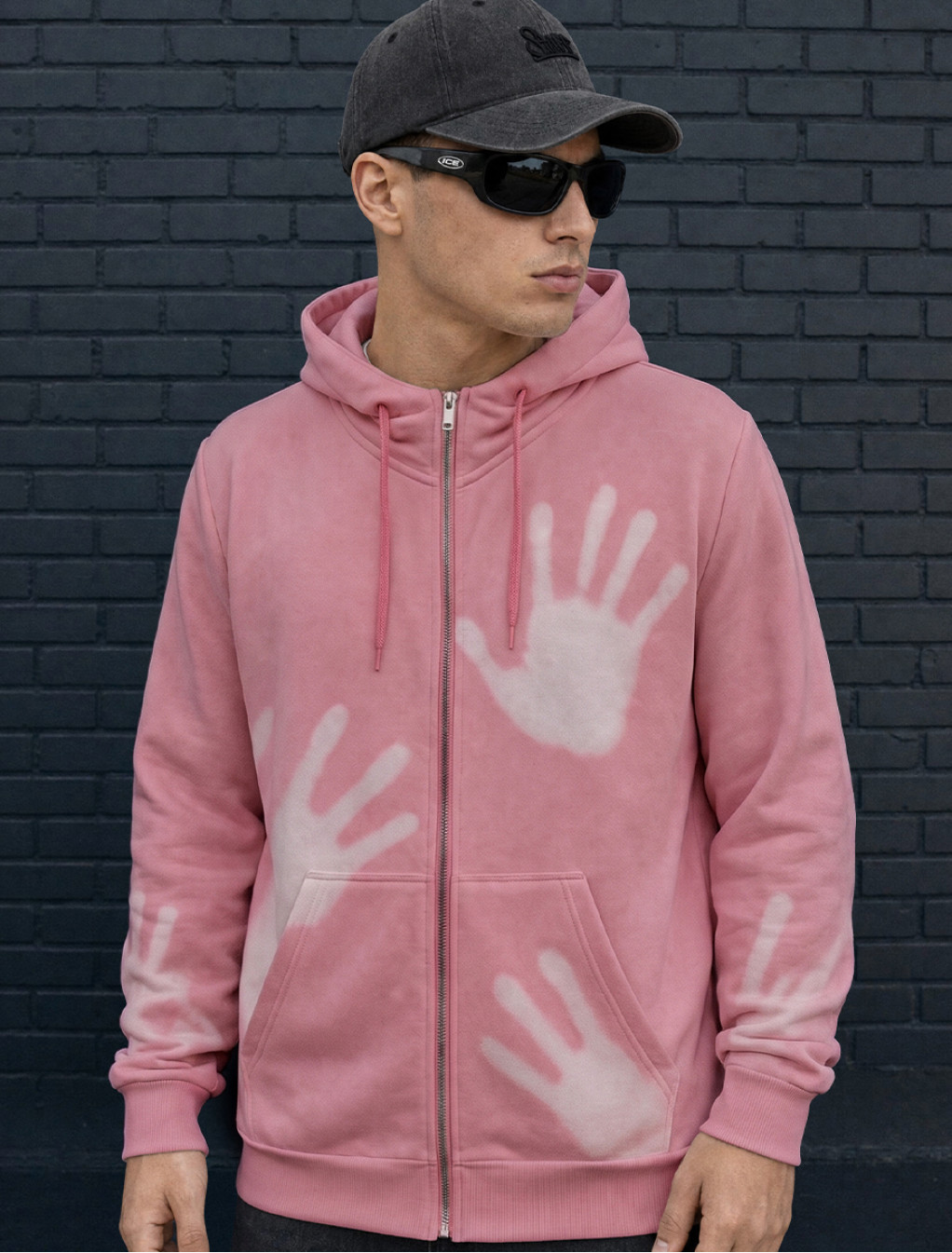 Bluza Staff zip pink & white thermochromic