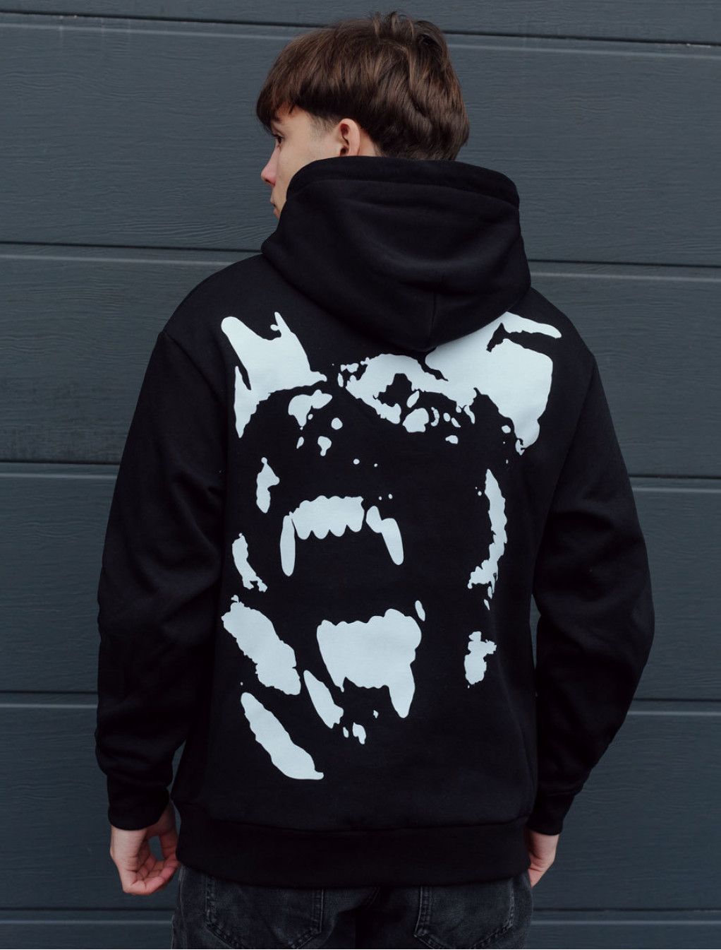 Bluza z kapturem Staff dog face oversize fleece