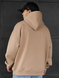 Bluza z kapturem Staff light brown basic oversize fleece