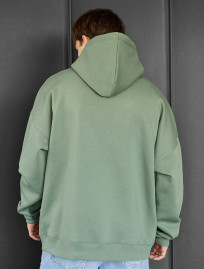 Bluza z kapturem Staff green basic oversize fleece