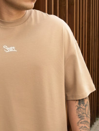 Koszulka Staff beige logo oversize