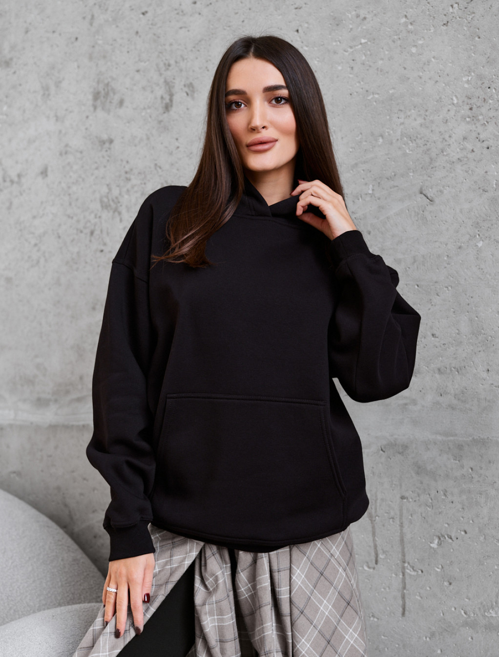 Bluza Staff black oversize fleece