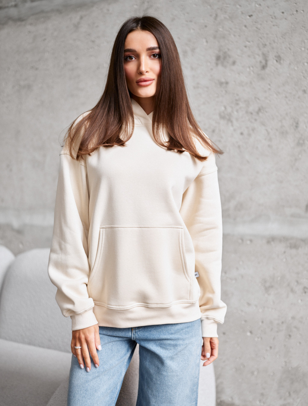 Bluza Staff milk oversize fleece