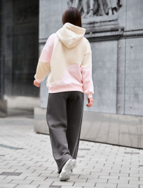 Bluza Staff moi pink & beige oversize fleece