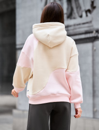 Bluza Staff moi pink & beige oversize fleece