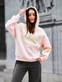 Bluza Staff moi pink & beige oversize fleece