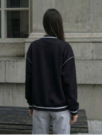 Bomber damski Staff lay reflective black oversize fleece