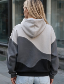 Bluza Staff jes light grey & grey & black logo oversize fleece