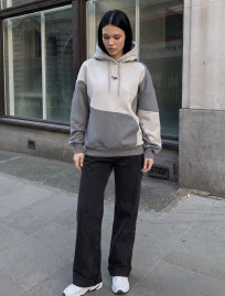 Bluza Staff light & dark gray logo oversize fleece