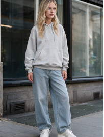 Bluza Staff logo gray melange oversize fleece