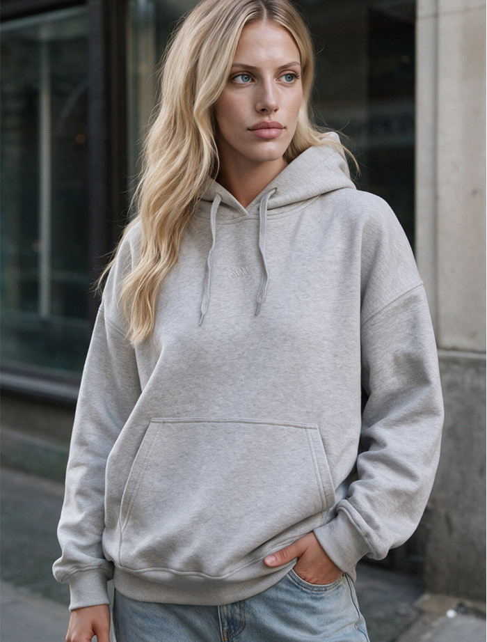 Bluza Staff logo gray melange oversize fleece
