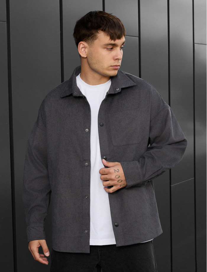 Koszula Staff velvet dark gray