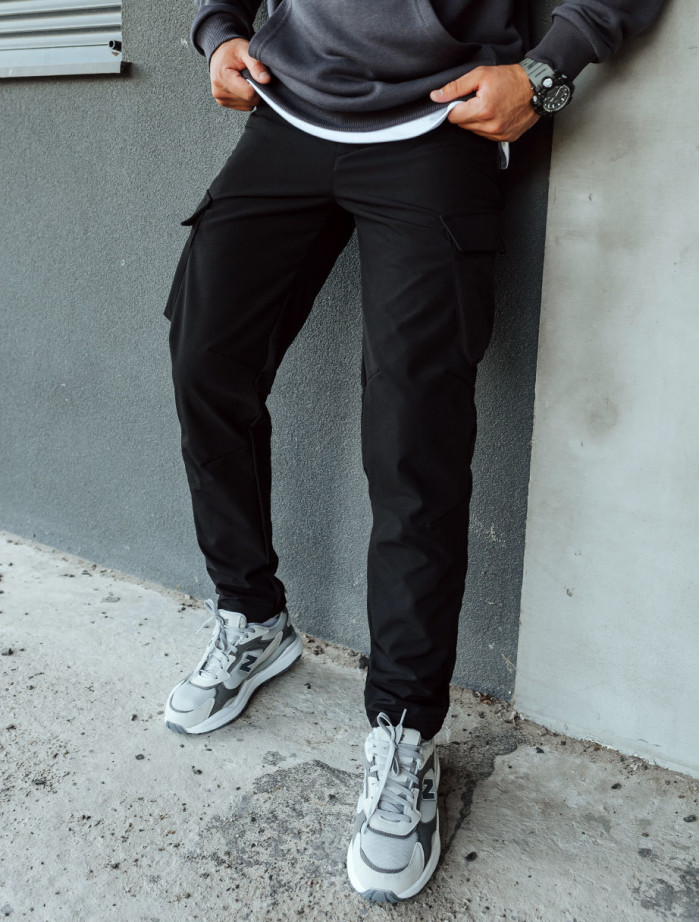 Ocieplane spodnie Staff st cargo black fleece