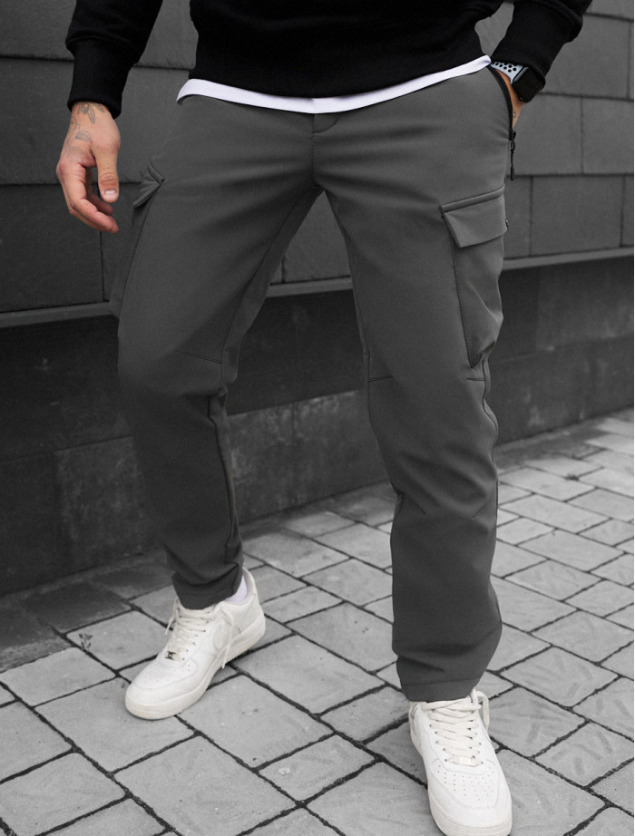 Spodnie ocieplane Staff st cargo gray fleece