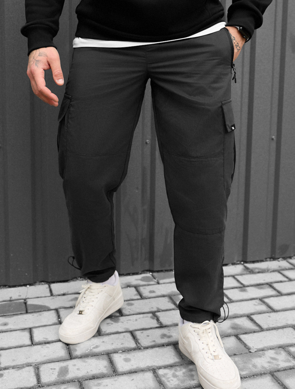 Spodnie Staff cargo ro black