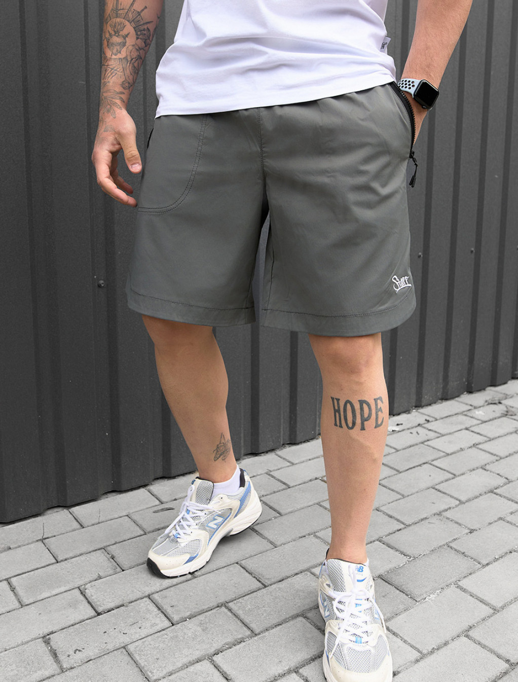Spodenki chinos Staff loo gray logo