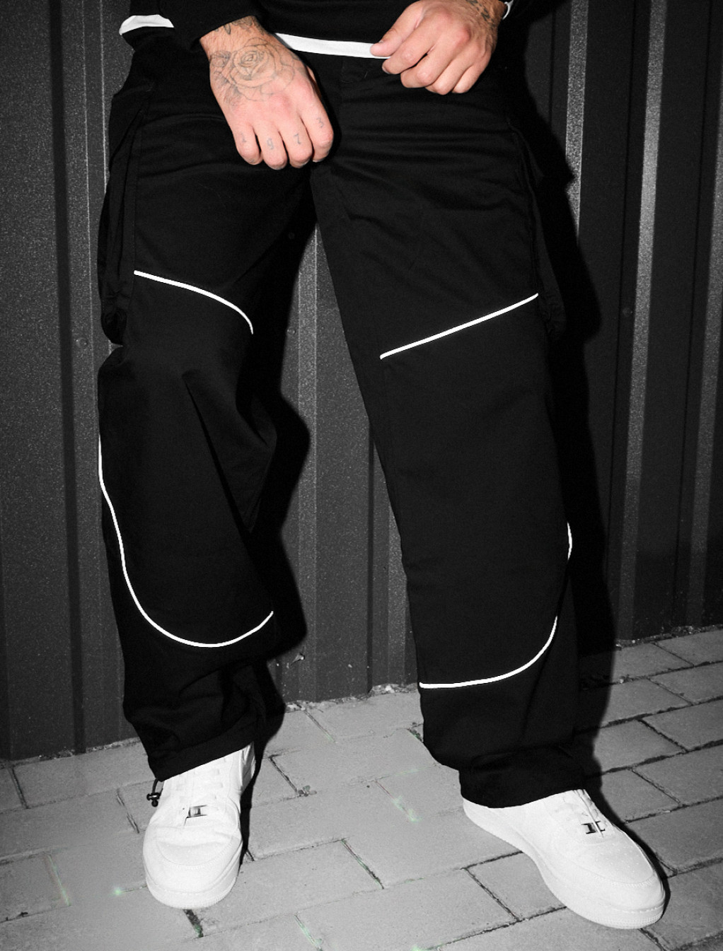 Spodnie Staff cargo fol black reflective