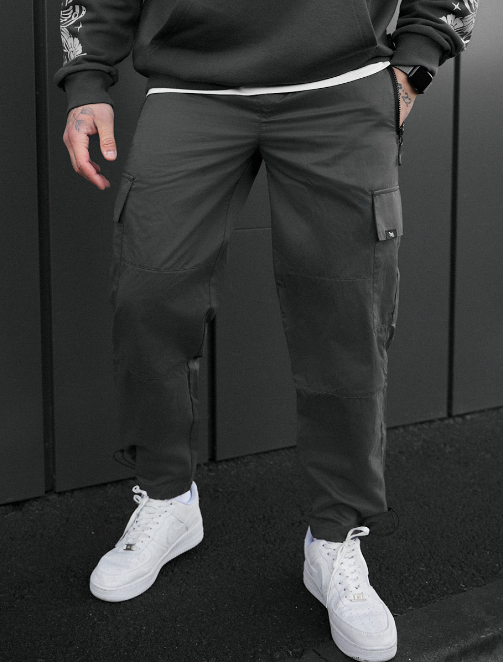 Spodnie Staff cargo ro dark gray