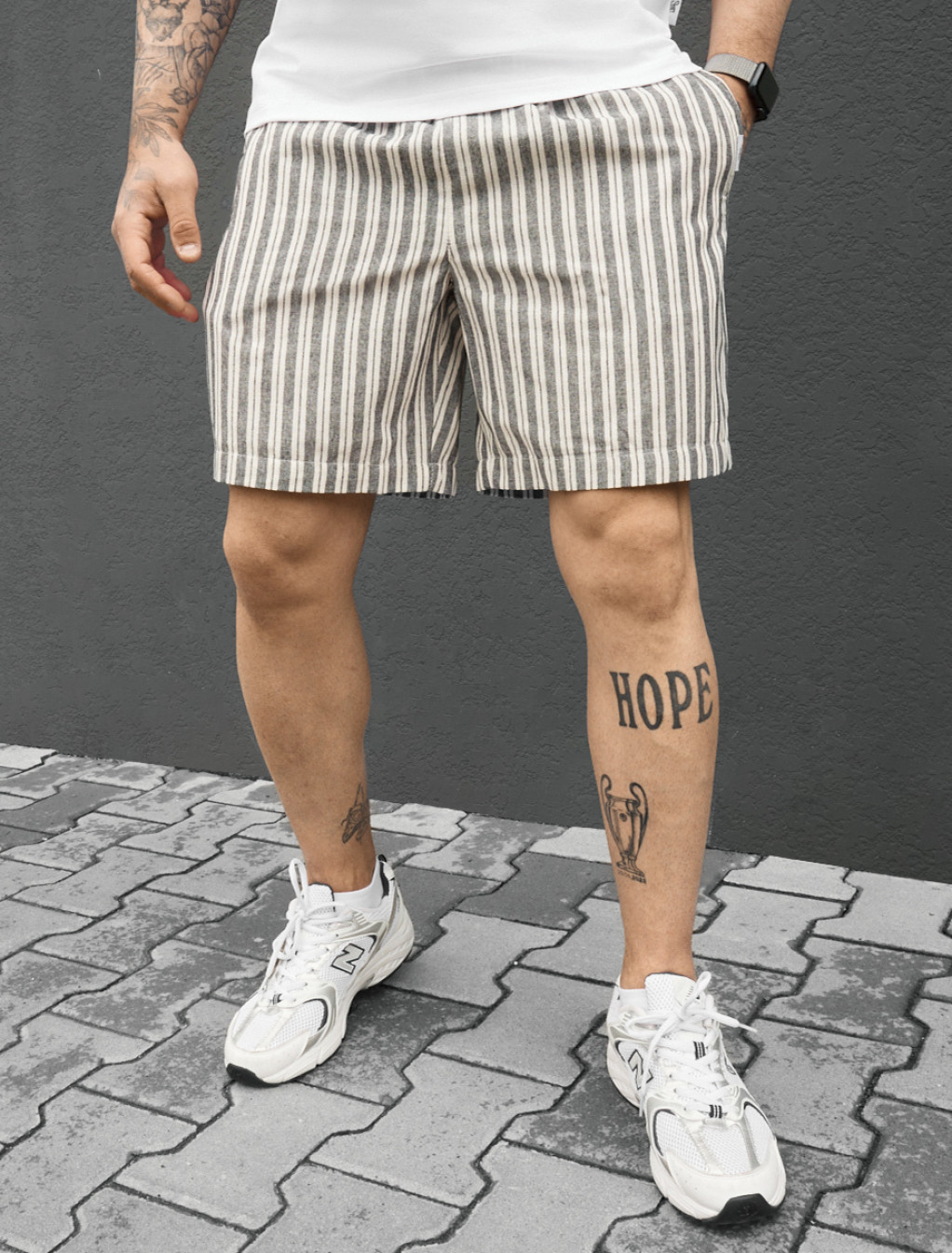 Spodenki Staff dt line gray & milk