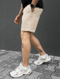 Spodenki Staff dt line beige & white